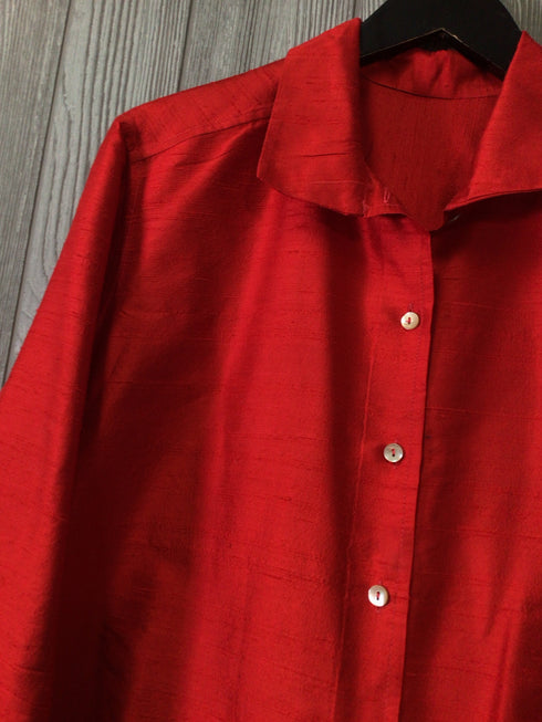 Jill Mcgowan Silk Shirt Jacket Size Large